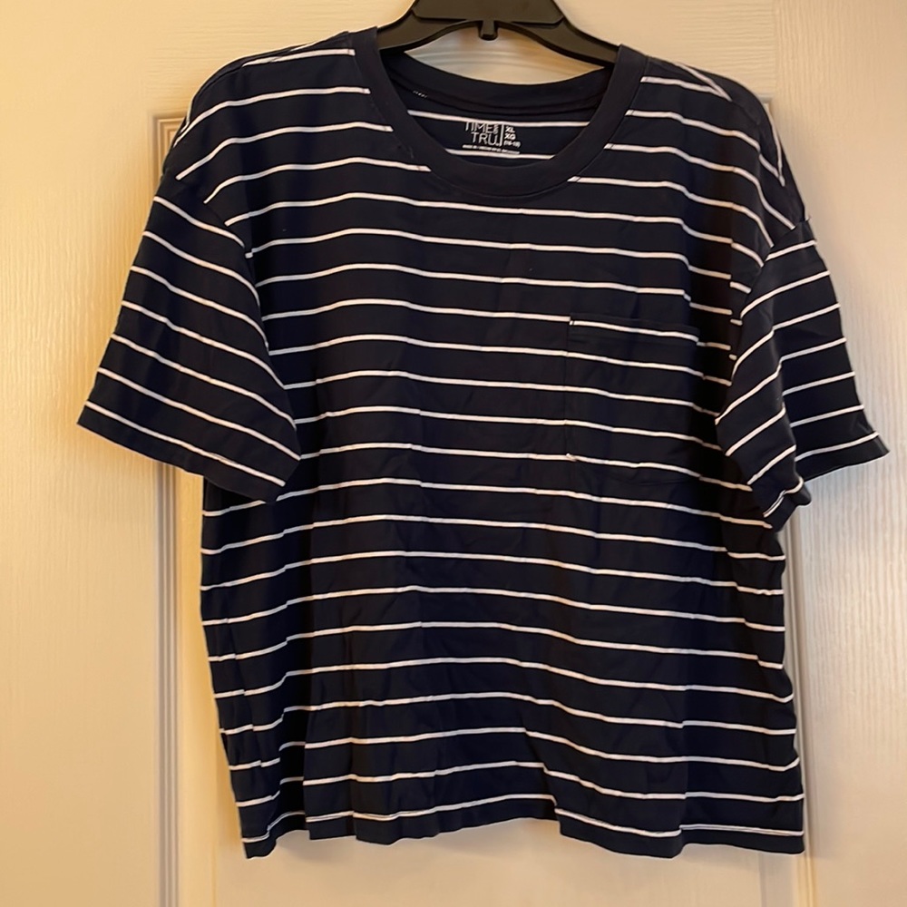 Navy blue & White striped shirt